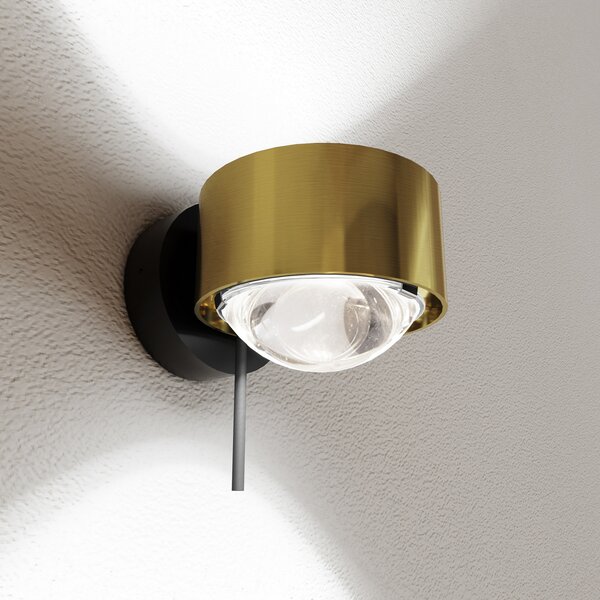 Top Light Puk! 80 Wall spot LED lentile clare alamă/negru, reglabil, Auriu / Alamă, Camera de zi / sufragerie, Metal, Modern