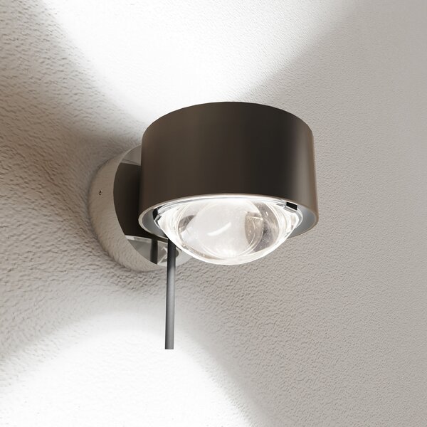 Top Light Puk! 80 Wall spot LED lentile clar maro/crom, reglabil, Maro / Rugină, Camera de zi / sufragerie, Metal, Modern