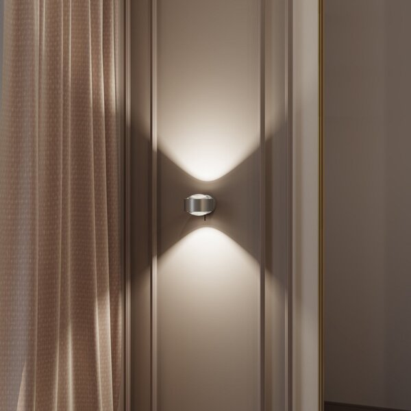 Top Light Puk! 120 Wall spot LED lentile clare crom mat, reglabil, Gri, Camera de zi / sufragerie, Metal, Modern