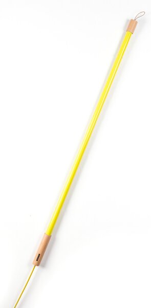 SELETTI LED lumina Linea, galben, detalii din lemn, universal, Galben, Camera de zi / sufragerie, Sticlă, Design
