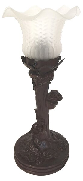 Clayre&Eef Lampă de masă 5LL-6103 în stil Tiffany, Maro / Rugină, Camera de zi / sufragerie, Plastic, Tiffany