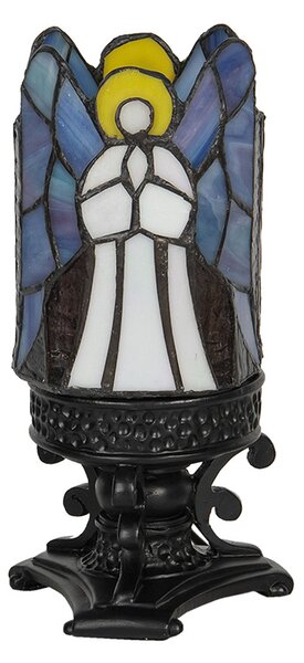 Clayre&Eef Lampă de masă 5LL-6052, stil Tiffany, Negru, Camera de zi / sufragerie, Plastic, Tiffany