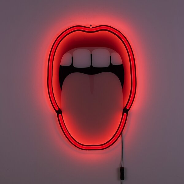 SELETTI Aplică LED decorativă de perete Tongue, 41x58cm, Multicolor, Camera de zi / sufragerie, Plastic, Design