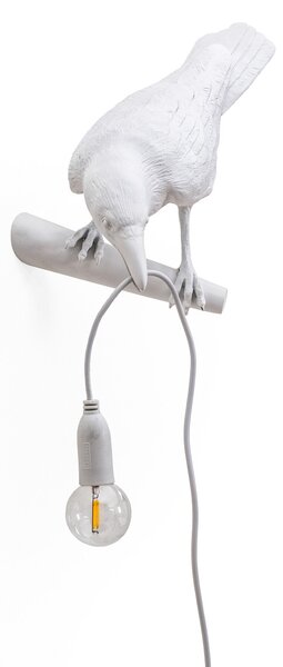 SELETTI Bird Lamp Bec LED pentru perete, stânga, alb, Alb, Plastic, Design
