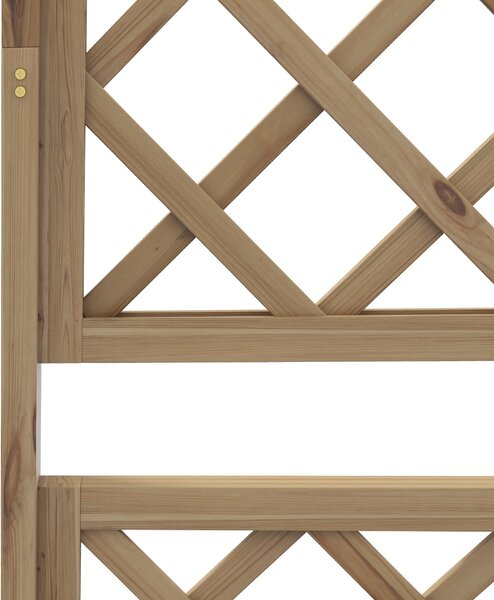 Outsunny Ghiveci din Lemn cu Spalier, Inaltat, Protectie Privata pentru Cultivarea Legumelor, Ton Natural | Aosom Romania