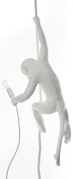 SELETTI Lampă LED suspendată Monkey Lamp, alb, atârnat, Alb, Camera de zi / sufragerie, Plastic, Design