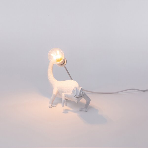 SELETTI Lampa decorativă LED Chameleon Lamp Still, albă, USB, Alb, Camera de zi / sufragerie, Plastic, Design