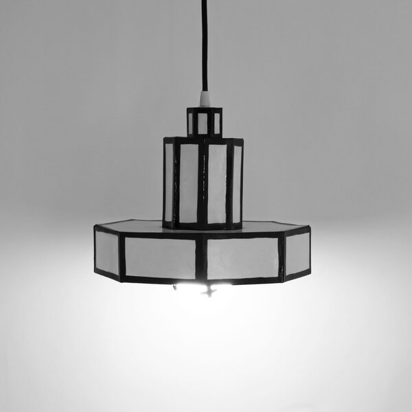 SELETTI Cut & Paste lampă suspendată unghiulară, reglabil, Negru, Camera de zi / sufragerie, Hârtie / Carton, Design