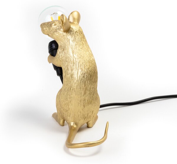 SELETTI Mouse Lampa LED bec USB ședinței de aur, Auriu / Alamă, Camera de zi / sufragerie, Plastic, Design