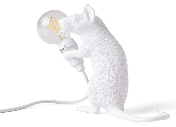 SELETTI Lampa pentru mouse LED bec decorativ USB așezat alb, Alb, Camera de zi / sufragerie, Plastic, Design