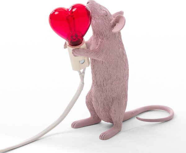 SELETTI Lampă LED de masă Mouse Lamp USB Valentine alb, Alb, Camera de zi / sufragerie, Plastic, Design
