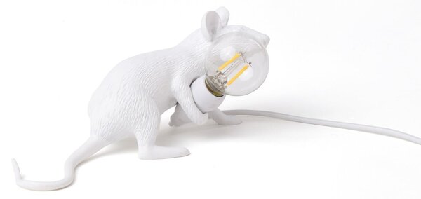SELETTI Lampă LED de masă Mouse Lamp USB întins alb, Alb, Camera de zi / sufragerie, Plastic, Design