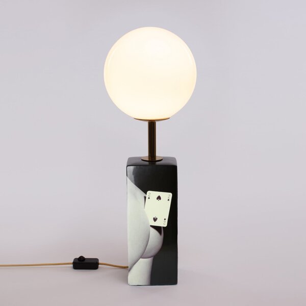 Lampă de masă SELETTI, Toiletpaper, reglabil, Negru, Camera de zi, Ceramică, Design