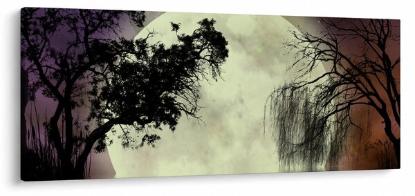 Tablou - Lună plină deasupra apei (120x50 cm)