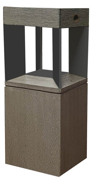 Les Jardins Lampă solară LED soclu Teckalu senzor tec/negru, reglabil, Lemn, Lemn, Modern, Lumini solare