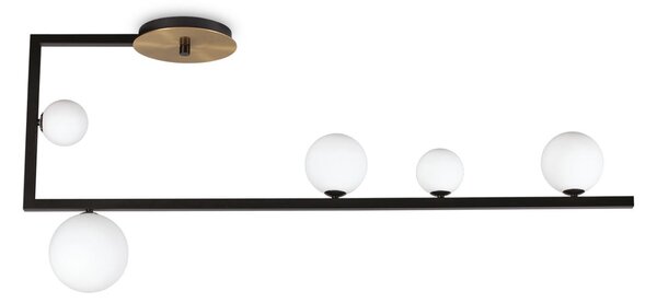IDEAL LUX Ideal Lux Păsări LED plafonieră, cinci becuri, Negru, Camera de zi / sufragerie, Metal, Modern