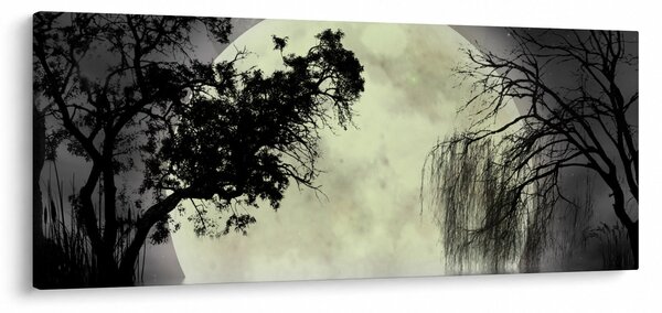 Tablou - Lună plină deasupra apei (120x50 cm)