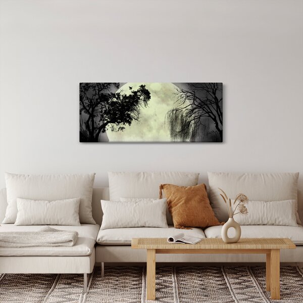 Tablou - Lună plină deasupra apei (120x50 cm)