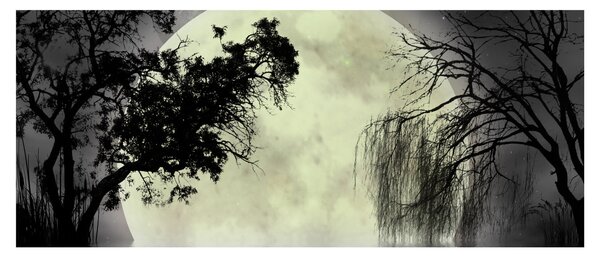 Tablou - Lună plină deasupra apei (120x50 cm)