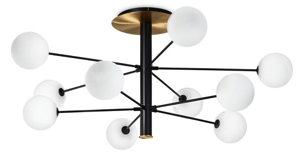 Ideallux Ideal Lux Cosmopolitan negru/alamă 10fl Ø 124, Negru, Camera de zi / sufragerie, Metal