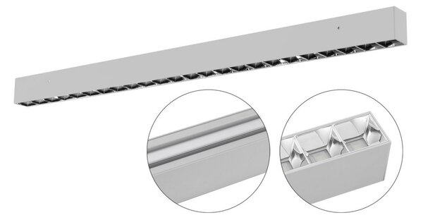 EVN Munus, up&downlight, 4.000K, argintiu, Gri, Metal, Modern, Suspensie cu flacără unică