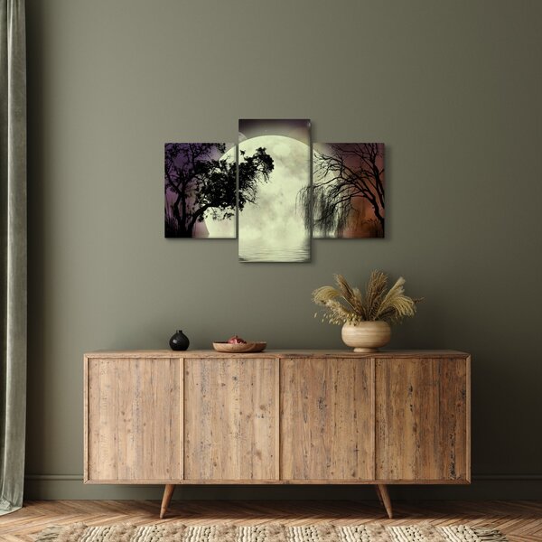 Tablou - Lună plină deasupra apei (90x60 cm)