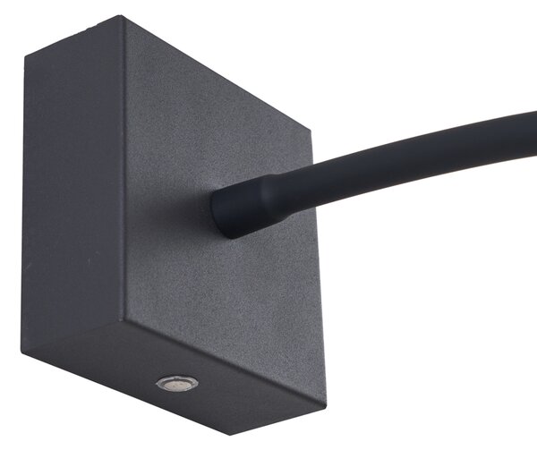 Lampă de perete modernă neagră cu LED, reîncărcabilă și cu dimmer - Harper