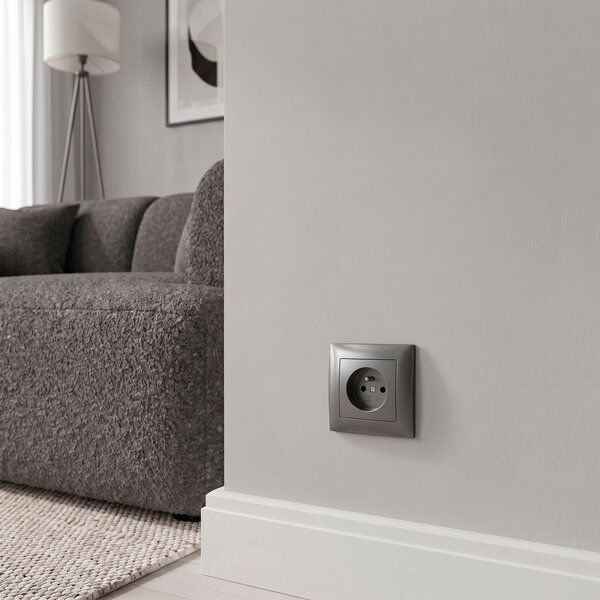 Priză simplă cu împământare OSTE JNH001-G Grey