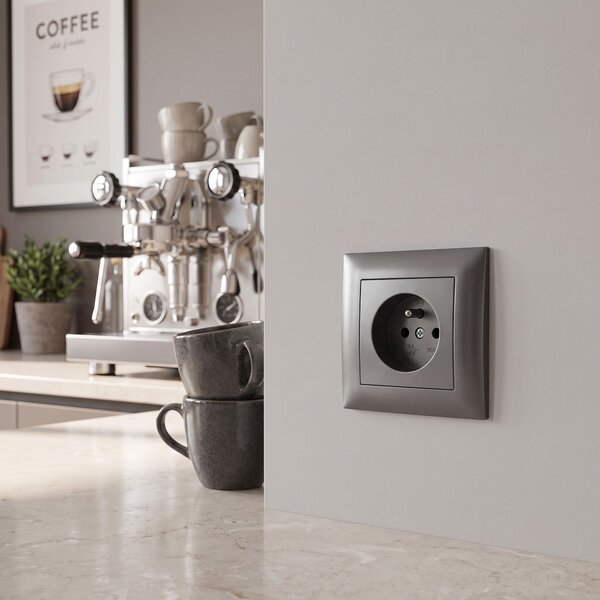 Priză simplă cu împământare OSTE JNH001-G Grey
