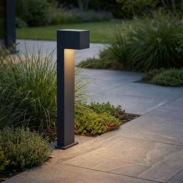 Lampă de exterior neagră 65cm incl. LED IP64 cu lumină slabă și solară - Charlene
