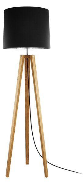 HerzBlut Anni lampă podea, stejar rustic uns/negru, Lemn, Camera de zi / sufragerie, Lemn, Scandinavă, Tripod