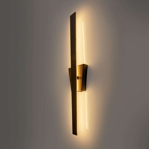 Näve Aplică de perete LED Trevor cu comutator, negru, Negru, Camera de zi / sufragerie, Metal, Modern