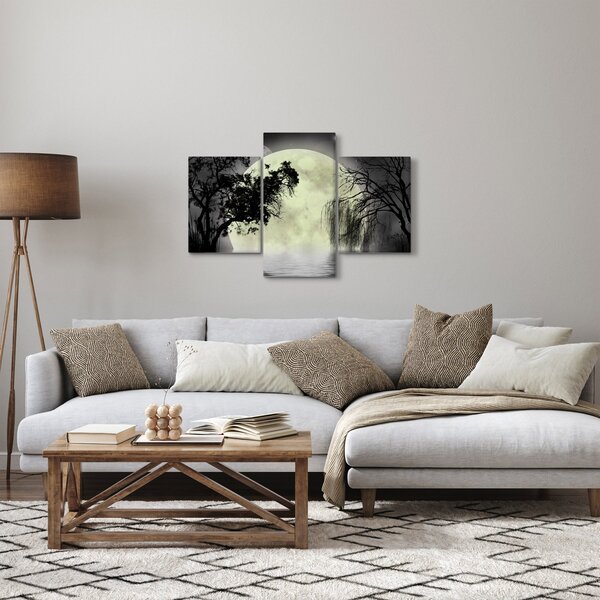 Tablou - Lună plină deasupra apei (90x60 cm)