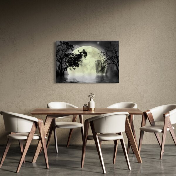 Tablou - Lună plină deasupra apei (90x60 cm)