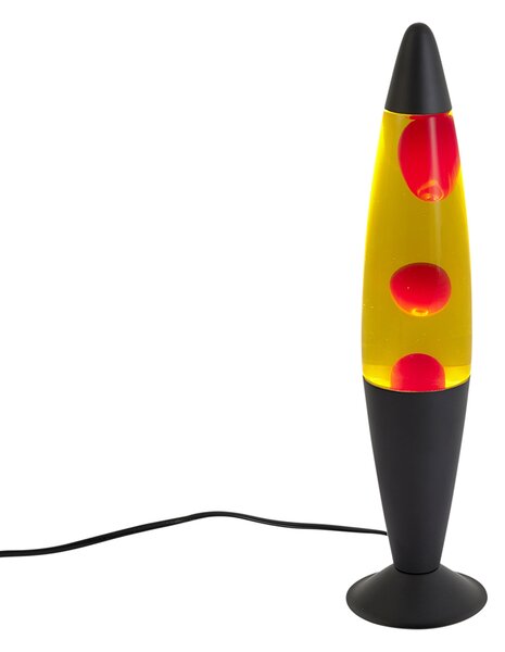 Lampă de lavă galbenă cu ceară roșie, inclusiv LED - Molten Lava