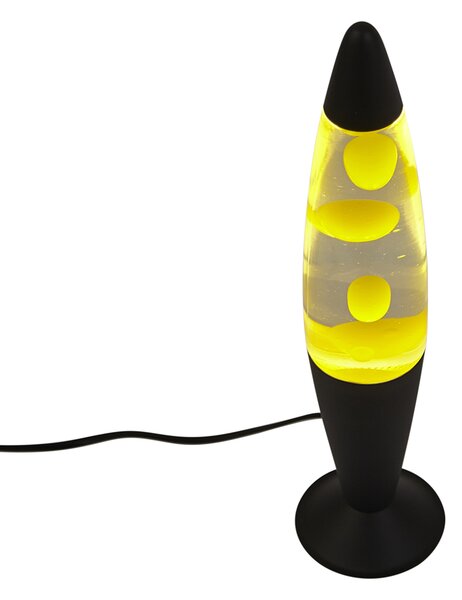 Lampă cu lavă transparentă cu ceară galbenă, inclusiv LED - Molten Lava