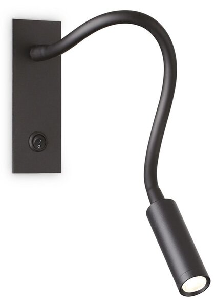IDEAL LUX Ideal Lux Io lampă încastrată LED, neagră, Camera de zi / sufragerie, Metal, Modern, Perete încastrat