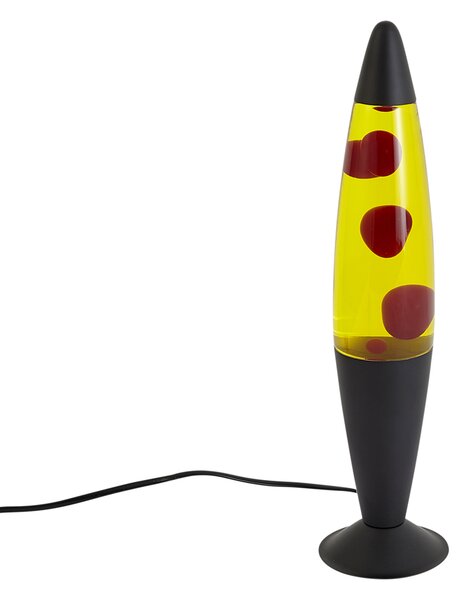 Lampă de lavă galbenă cu ceară roșie, inclusiv LED - Molten Lava