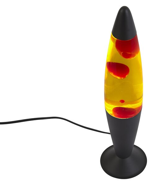 Lampă de lavă galbenă cu ceară roșie, inclusiv LED - Molten Lava