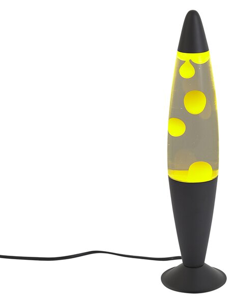Lampă cu lavă transparentă cu ceară galbenă, inclusiv LED - Molten Lava
