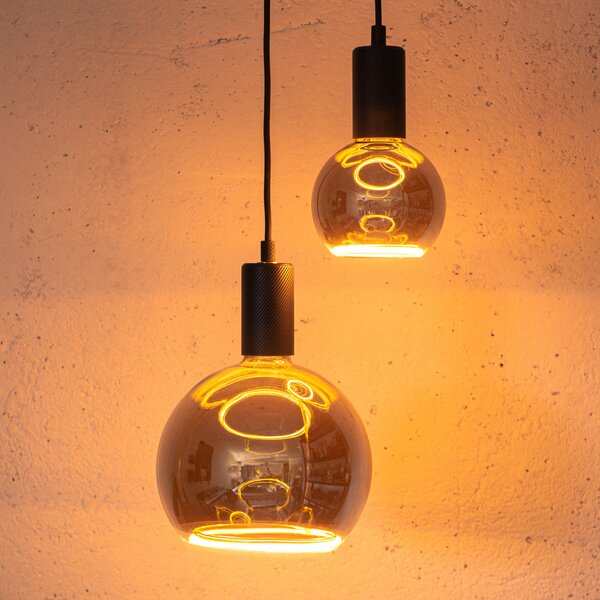 SEGULA Segula lampă suspendată Alix Wave, E27, suspensie 100 cm, reglabil, Negru, Camera de zi / sufragerie, Aluminiu