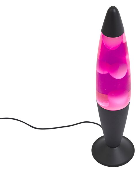 Lampă de lavă roz cu ceară albă, inclusiv LED - Molten Lava