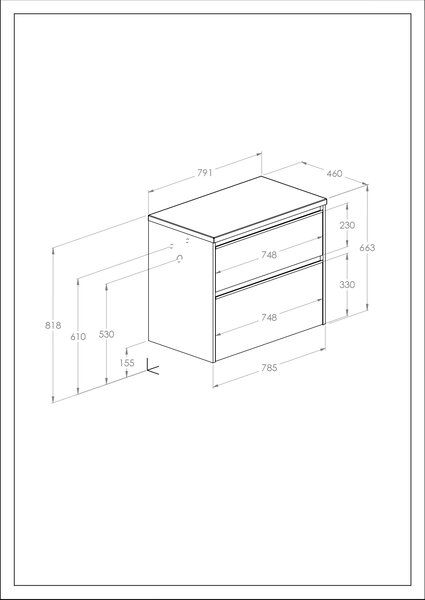 Roca Gap Pro dulap 78.5x46x66.3 cm sub chiuveta pe perete alb A857898806
