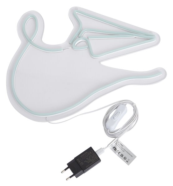 Lampă de perete neon albastră incl. LED - Paperplane