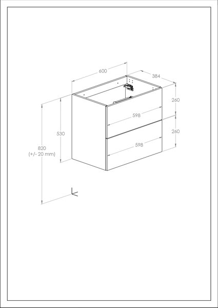 Roca Kwadro dulap 60x38.4x53 cm sub chiuveta pe perete nucă A857969540