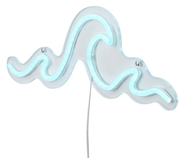 Lampă de perete neon albastră cu LED inclus - Wave