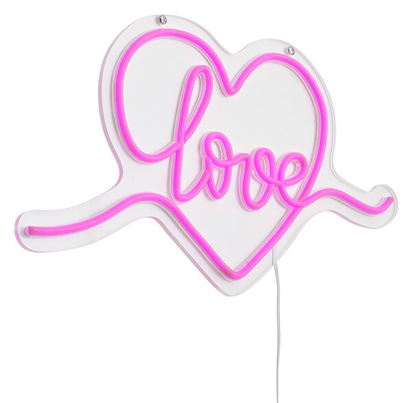 Lumină de perete neon roz incl. LED - Love