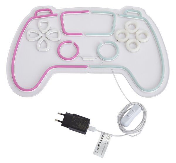 Lampă de perete neon roz cu albastru, inclusiv LED, cu dimmer în 3 trepte - Controller