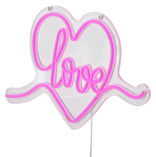 Lumină de perete neon roz incl. LED - Love