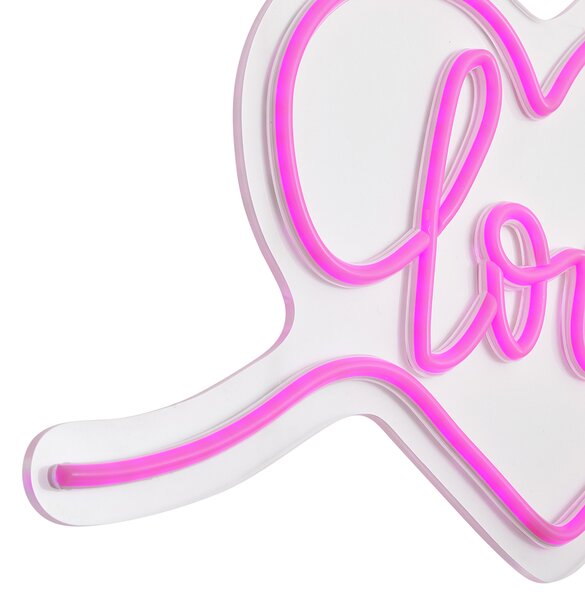 Lumină de perete neon roz incl. LED - Love